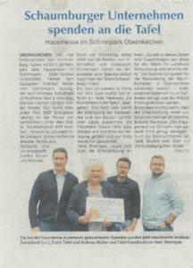 400€ Spende an die Tafel von Unternehmen